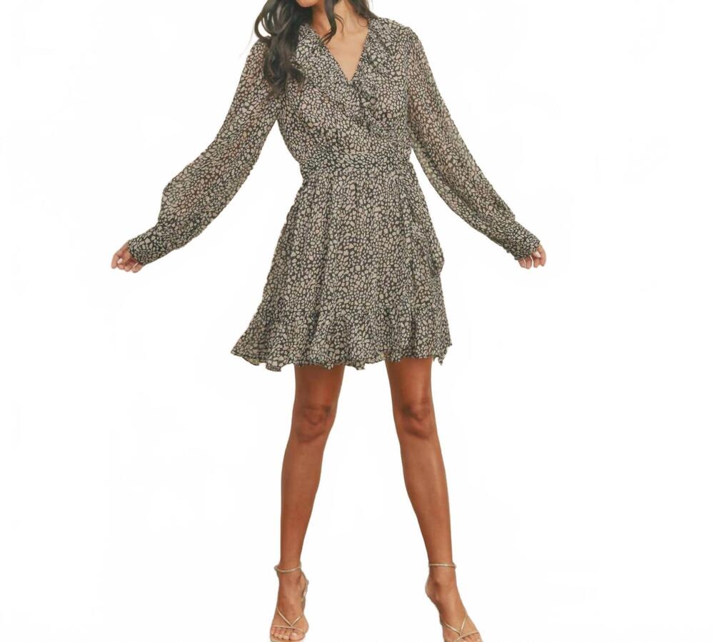 NEW HAYDEN LA katie wrap mini dress in black